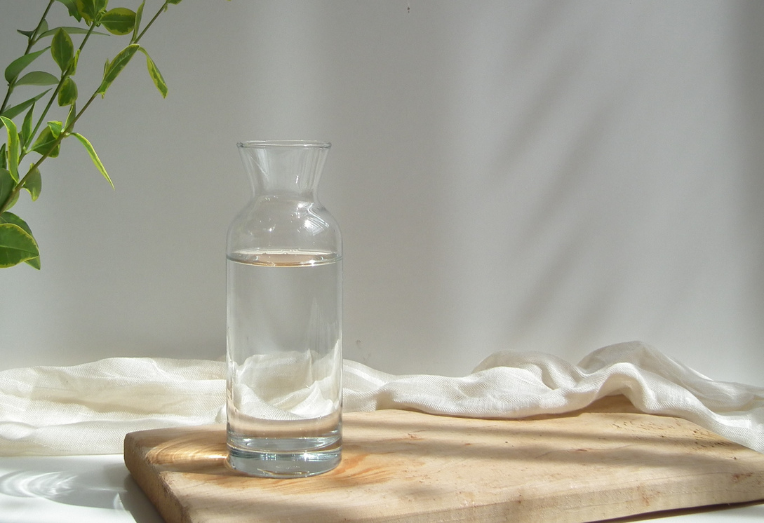 Clear Glass Jar with Drinking Water